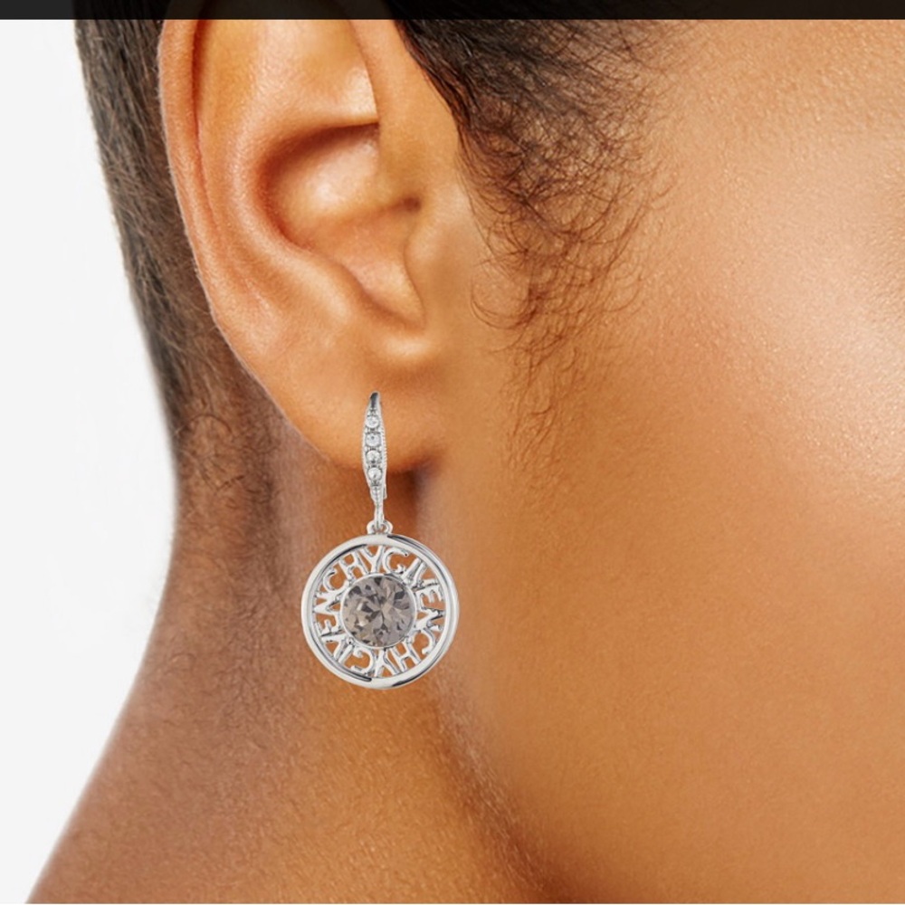 Silver Givenchy  Drop Earrings